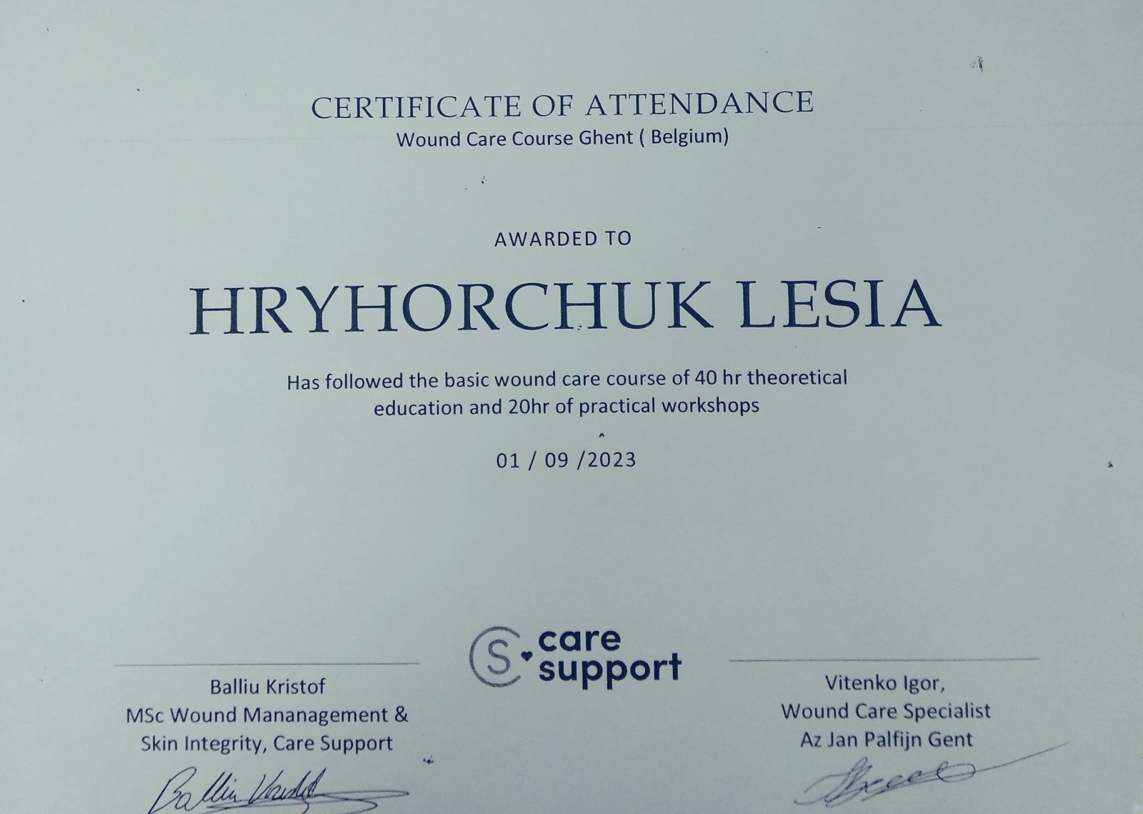 Навчання слухачів відділення ПДО на циклі тематичного удосконалення «Догляд за ранами»