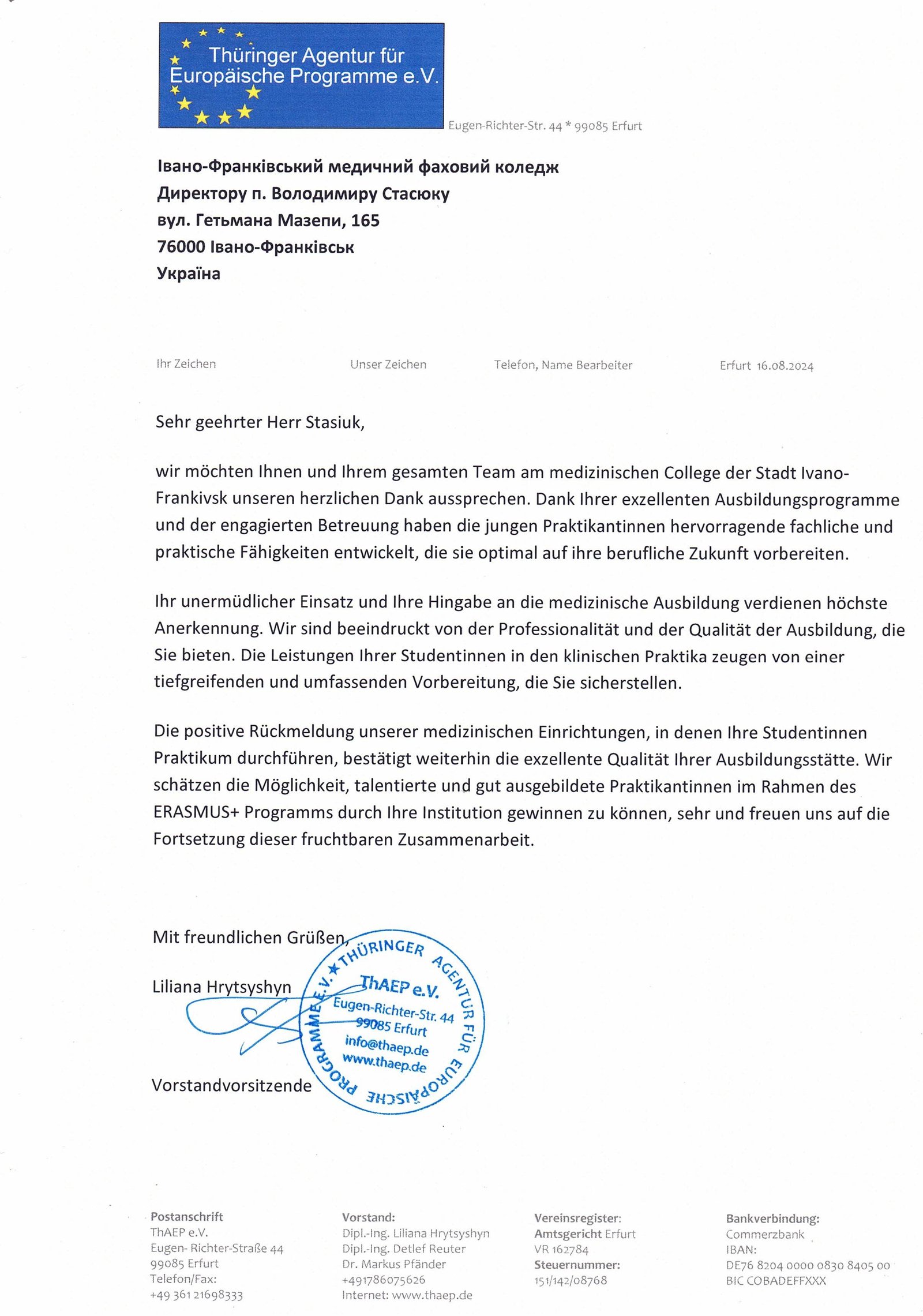 Danksagung an Stasiuk